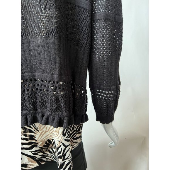 I.N. Studio Pattern Weave Sweater  XL Black   60% Cotton 40% Acrylic - Picture 11 of 16